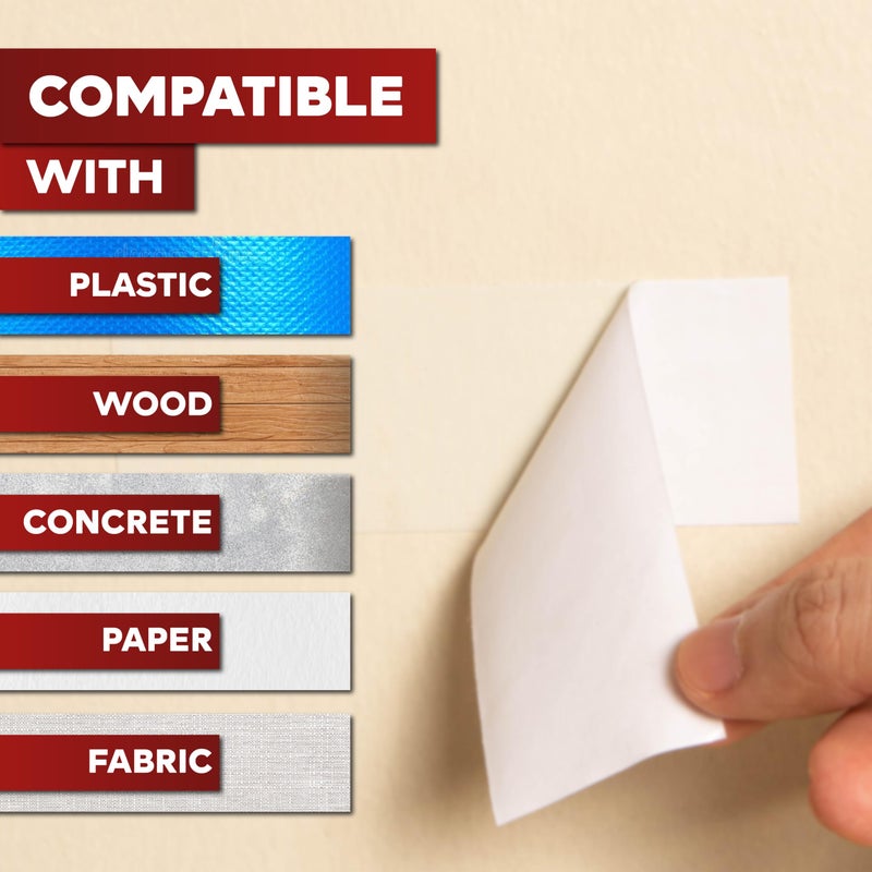 XFasten Double Sided Tape, White, Removable and Residue-Free, 2-Inch x 30 Yards, Surface Safe Two-Sided Sticky Adhesive Tape for Wall, Floor, Clothes, Rug, Fabric, Crafts and Scrapbooking - Image 5